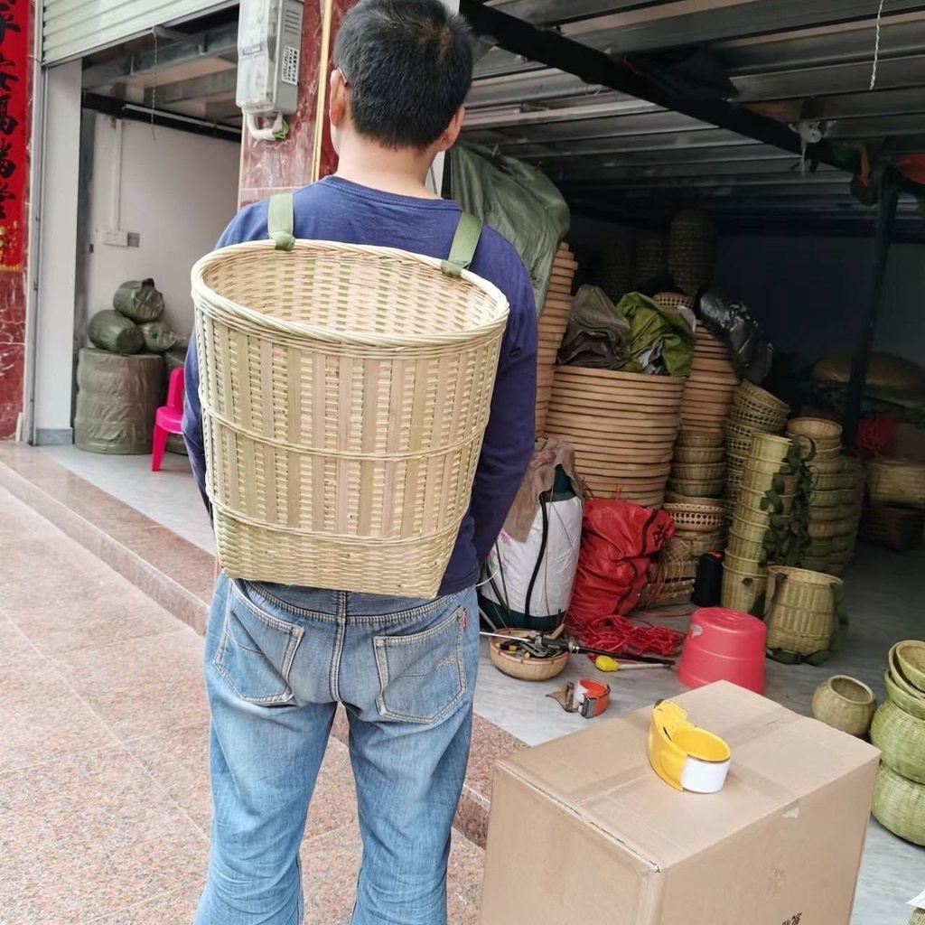 ‹小揹簍› 竹編揹簍買菜背籮竹筐採摘茶葉舞蹈道具收納筐直銷手編 | 蝦皮購物