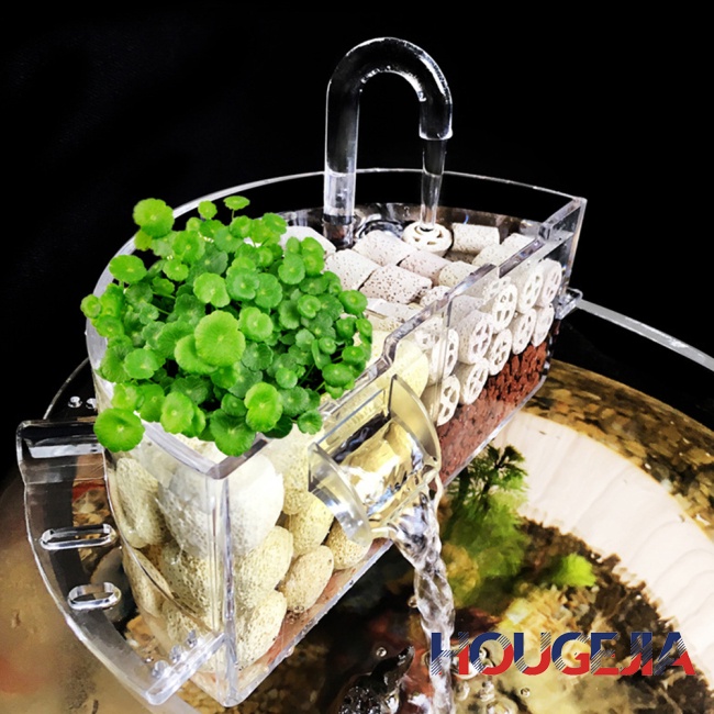 Houg 3合1外置過濾盒靜音瀑布循環涓流盒淨水器水族箱魚缸配件 | 蝦皮購物