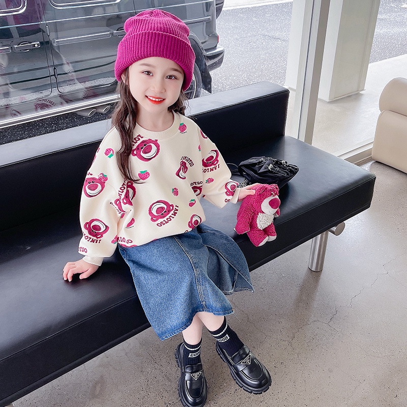 【現貨速發】90-140CM 寶寶上衣 兒童衣服 韓版兒童長袖上衣 女童長袖上衣 女童大學T 新款女寶可愛長袖上衣 | 蝦皮購物