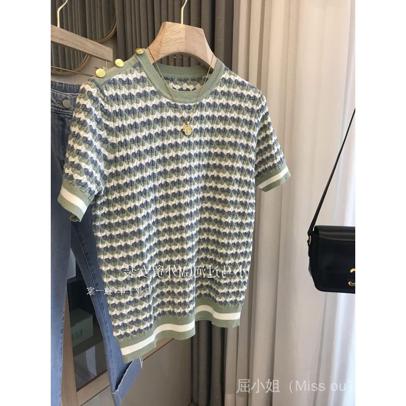 Chanell Top 小香風短袖上衣 - Light Grey 淺灰色 (CB565) main image 1