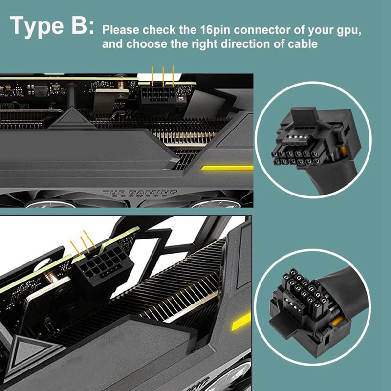 16pin GPU線轉3X 8針PCIE延長線-16AWG PCIE 5.0 90度直角16針12+