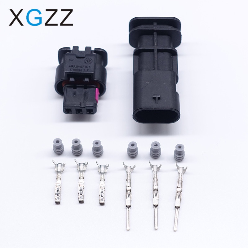 Tyco AMP 3 針防水汽車電線連接器,帶端子和密封件 1718653-1 / 4f0 973 703A / 2-1 | 蝦皮購物