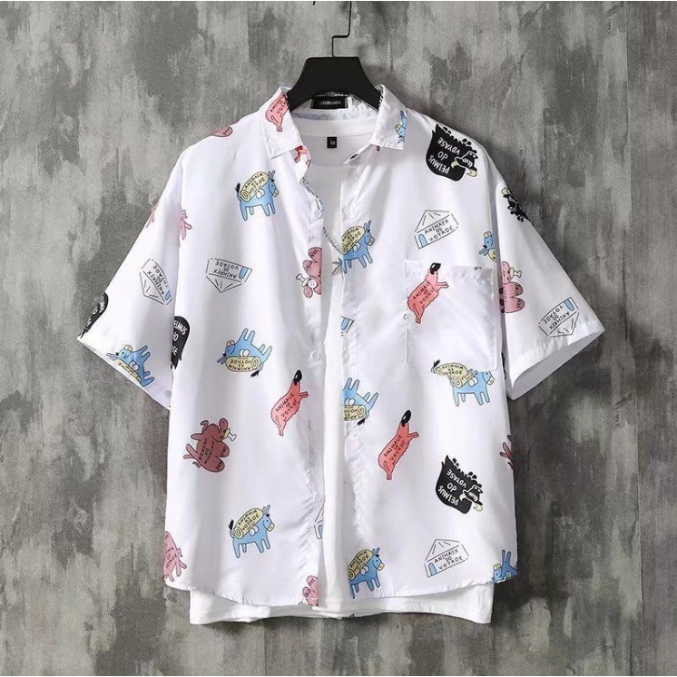 ［特價$229→$129］男裝夏日印花短袖襯衫