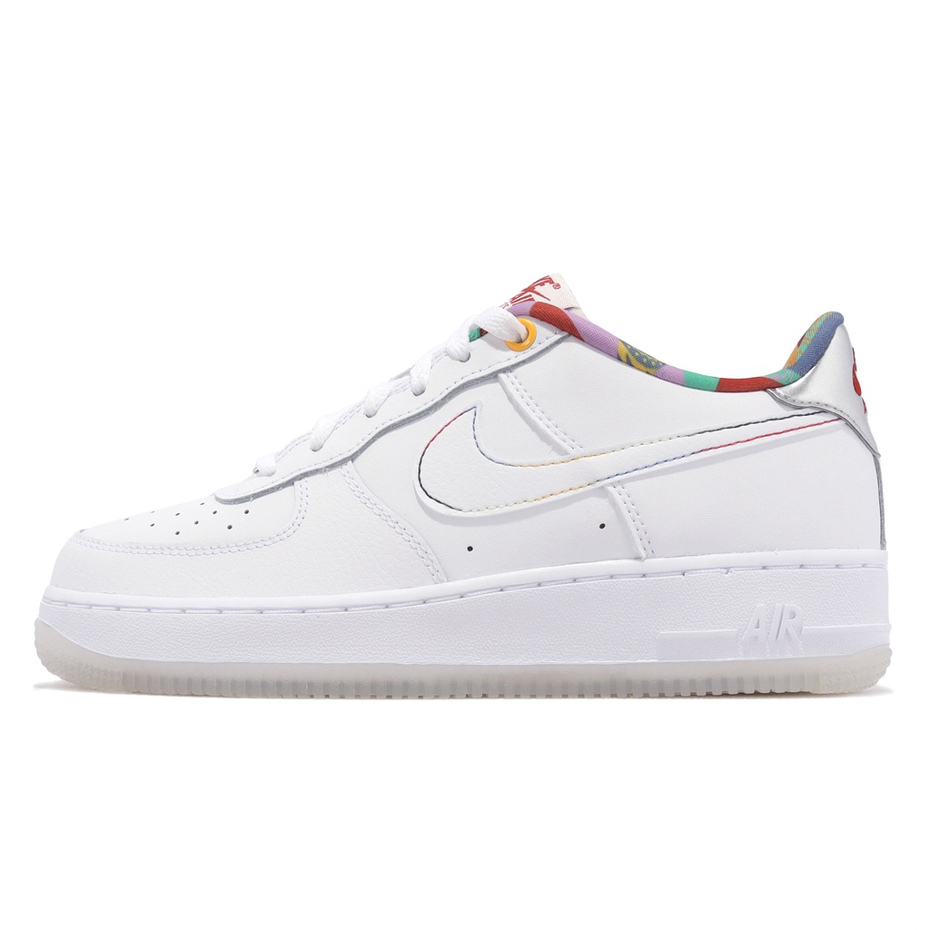 Nike 休閒鞋Air Force 1 Low GS 白彩色AF1 女鞋大童鞋ACS FN8912-111