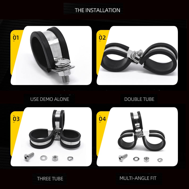 Urlwall 5pcs 304不銹鋼橡膠內襯P夾R型管夾五金專用配件電纜安裝軟管管夾軟管夾固定管支架 | 蝦皮購物