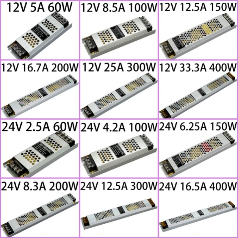TRANSFORMERS 超薄 LED 電源 DC 12V 24V 照明變壓器 60W 100W 150W 200W 3 | 蝦皮購物