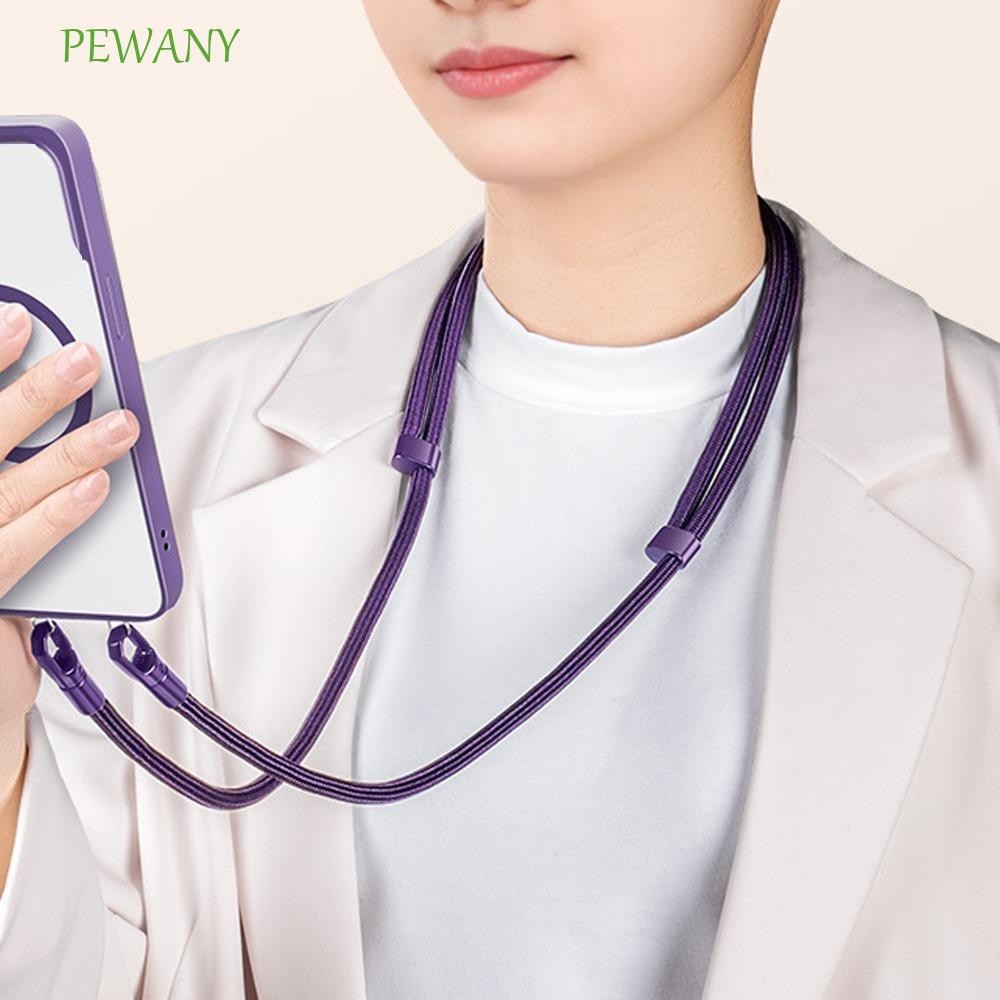 PEWANY斜挎手機帶,調節不鏽鋼夾子手機掛繩,通用型雙扣款可拆卸防丟失電話頸帶掛繩貼布 | 蝦皮購物
