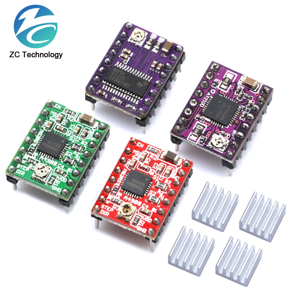 3d 打印機零件 StepStick A4988 DRV8825 步進電機驅動器,帶散熱器載體 Reprap RAMPS | 蝦皮購物