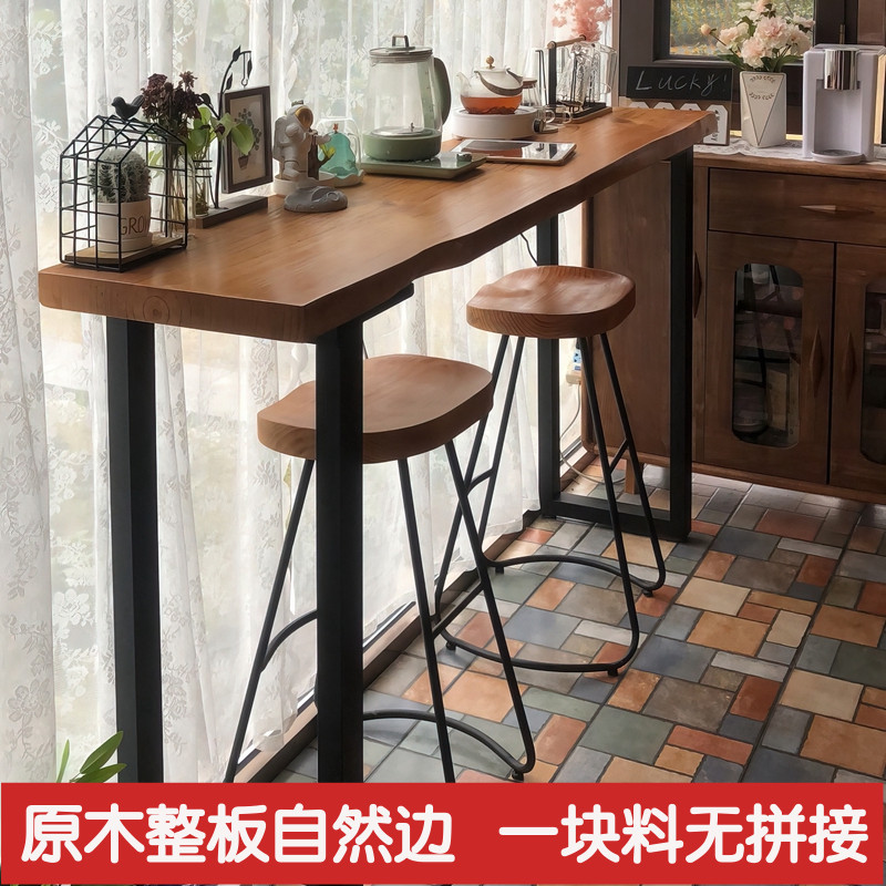 吧檯桌 長條桌 長桌 高腳桌 實木吧台桌家用陽台靠墻長條窄桌子休閒小吧台高腳桌窗邊桌椅組合 | 蝦皮購物