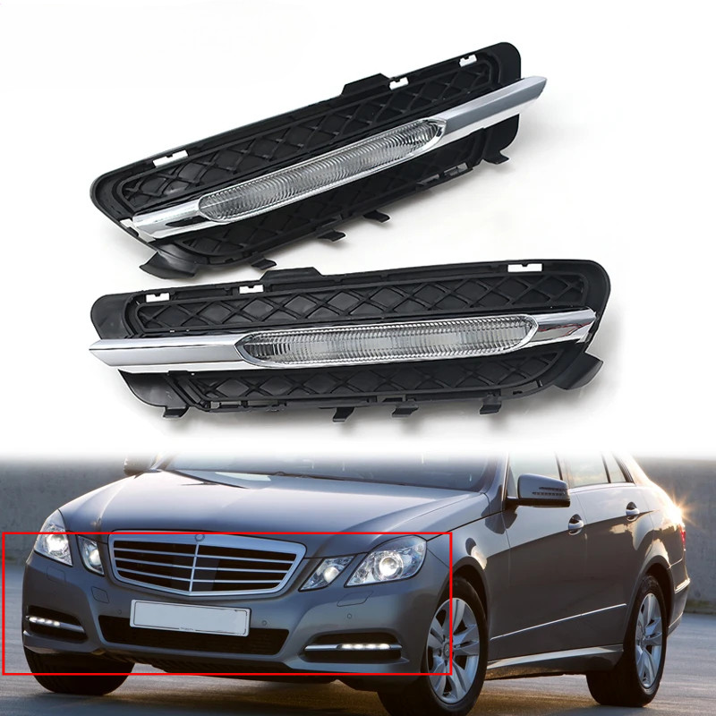 Feu De Jour à LED Gauche Pour Mercedes-Benz W212 E250 E300 E350 2009-2013 - Couleur Noire, En ABS, 12V, Code RiXD-M914