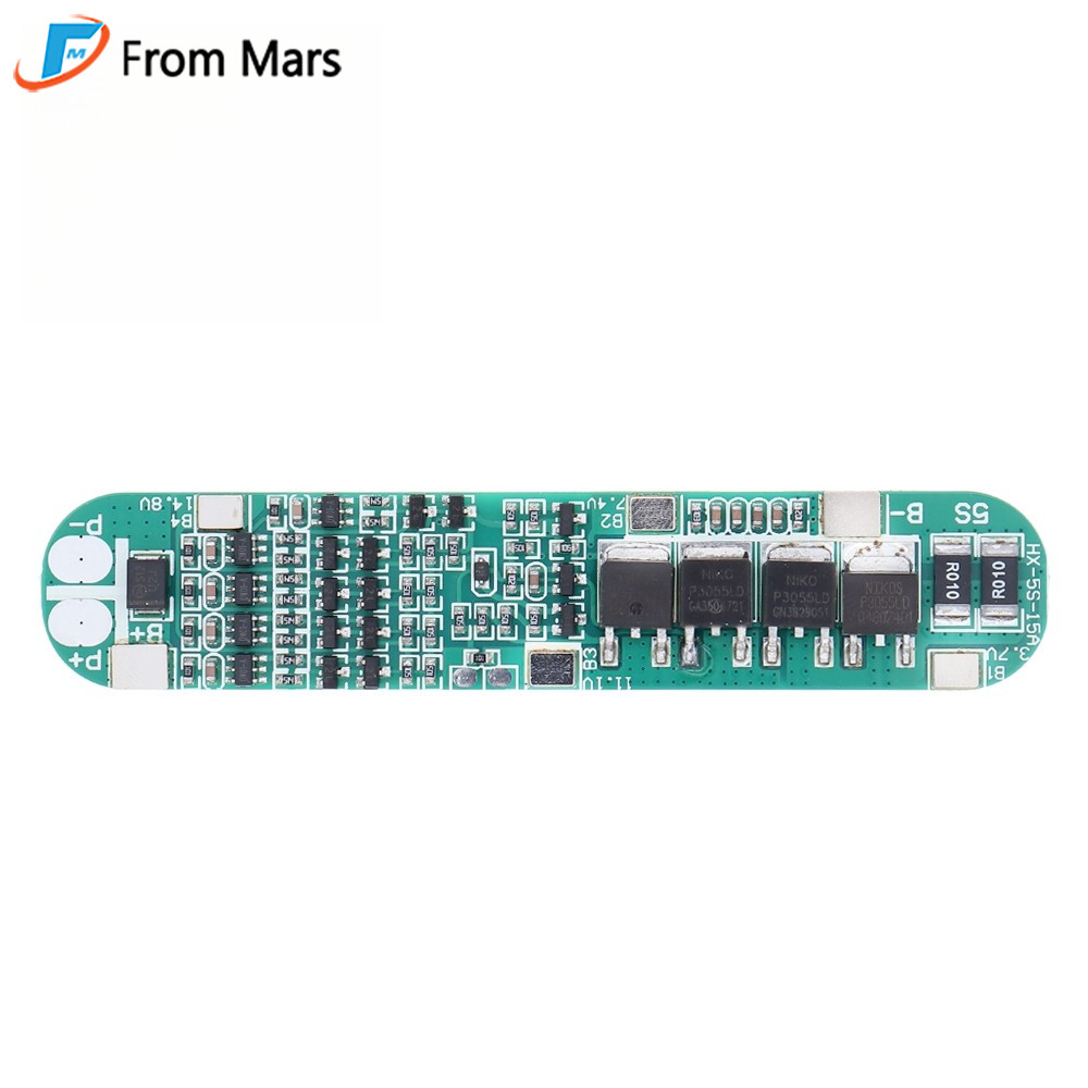 Scheda Protezione Batteria Litio 5S 15A 18V 21V BMS | PCB Con Nastro Nichel Per 18650
