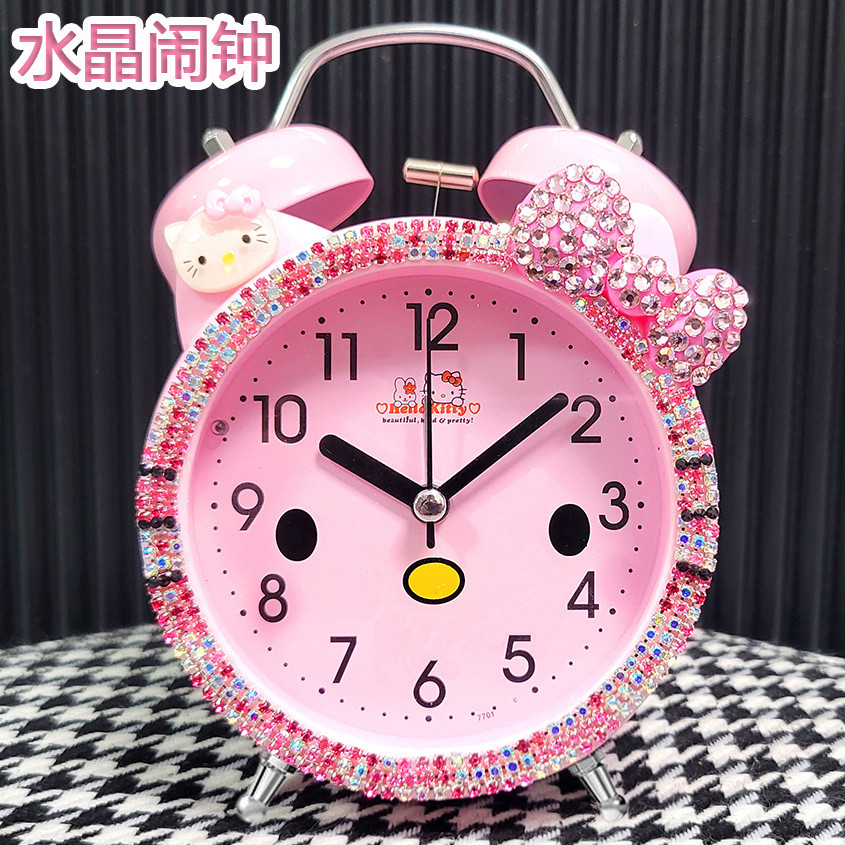卡通HelloKitty鬧鍾學生創意靜音床頭鬧鈴 兒童時鍾 | 蝦皮購物
