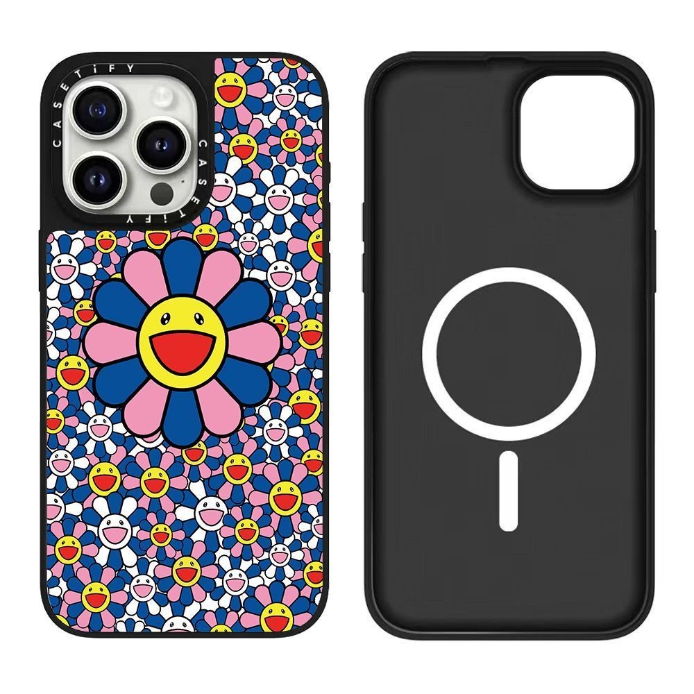正版CASETiFY聯名新款村上隆太陽花鏡面適用iPhone16pro max 15