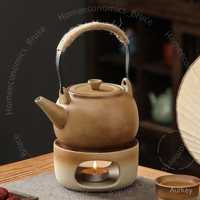 南瓜提樑壺# 南瓜提樑壺粗陶泡茶壺單壺蠟燭溫茶爐底座傢用圍爐煮茶暖茶