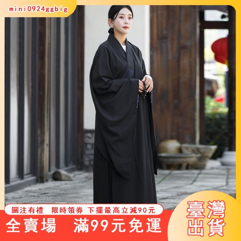 臺灣出貨 居士服 僧服 海青居士服 男女僧衣透氣服 臺麻佛教海清春夏秋黑咖啡色不透明 佛教服裝 佛教禪衣 禪修服 | 蝦皮購物