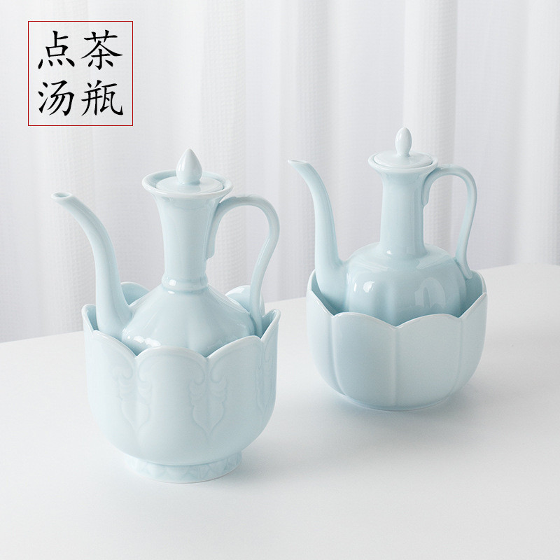 宋代點茶影青宋執壺湯瓶溫碗水盂仿宋點茶工具青瓷水壺陶瓷手執壺| 蝦皮購物