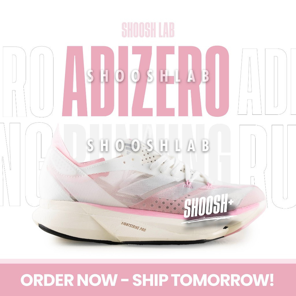 正品品質 Adzero Adios Pro 粉色白色女式跑步步行運動鞋 | 舒什實驗室 | 蝦皮購物