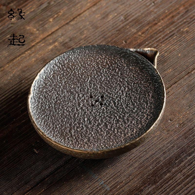 【緣起】日式粗陶圓形壺承 復古蓄水壺託壺墊 陶瓷幹泡臺 功夫茶具 | 蝦皮購物