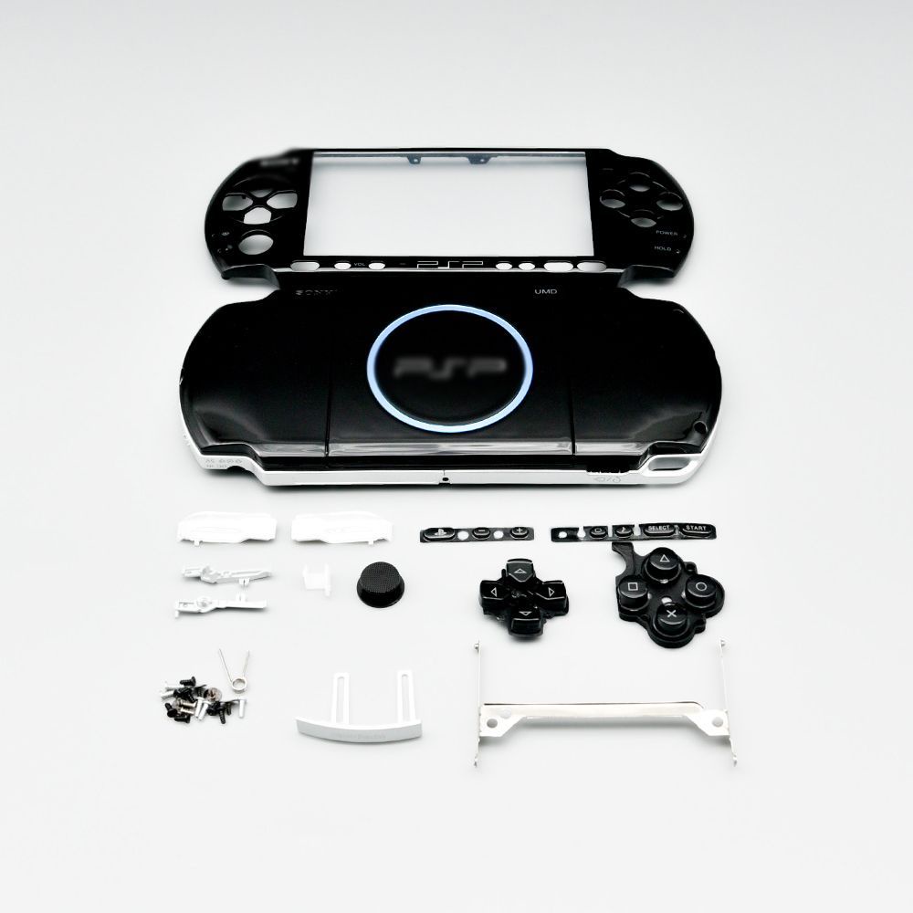 ボタンとスクリューステッカー付きの完全なシェル,psp3000,psp