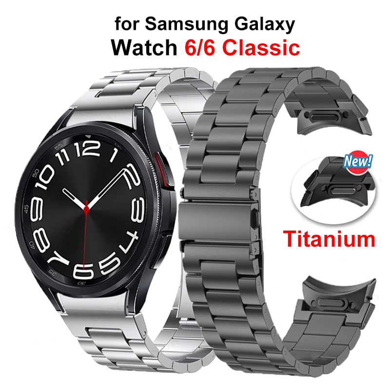 SAMSUNG 鈦錶帶適用於三星Galaxy Watch 6 classic 43 毫米47 毫米40 44 