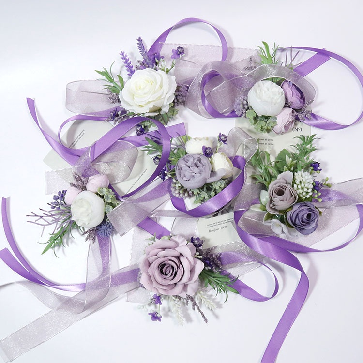 472結婚用品宴會嘉賓仿真花新郎新娘胸花手花紫色 胸花 結婚胸花 結婚小物 襟花 會議胸花 婚禮用品 婚禮胸花 | 蝦皮購物