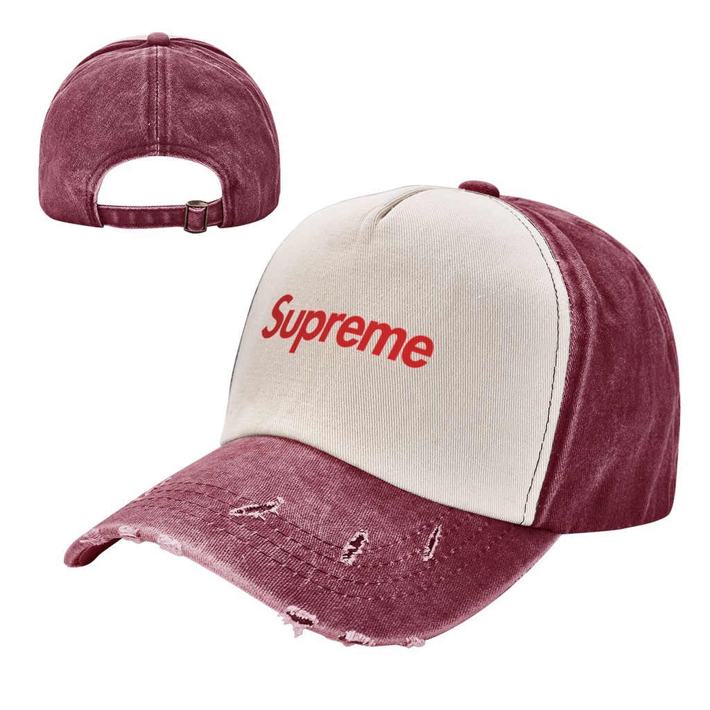 新款Customize Supreme Logo (2) 牛仔撞色水洗帽成人牛仔帽子老帽100 