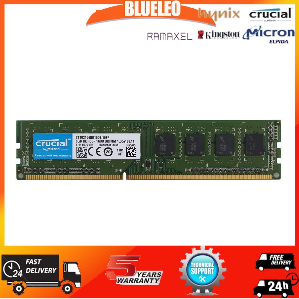 DDR3L 1600MHz UDIMM 8GB Kit PC3 PC3L 12800U 4GB Non-ECC 1.35V CL11