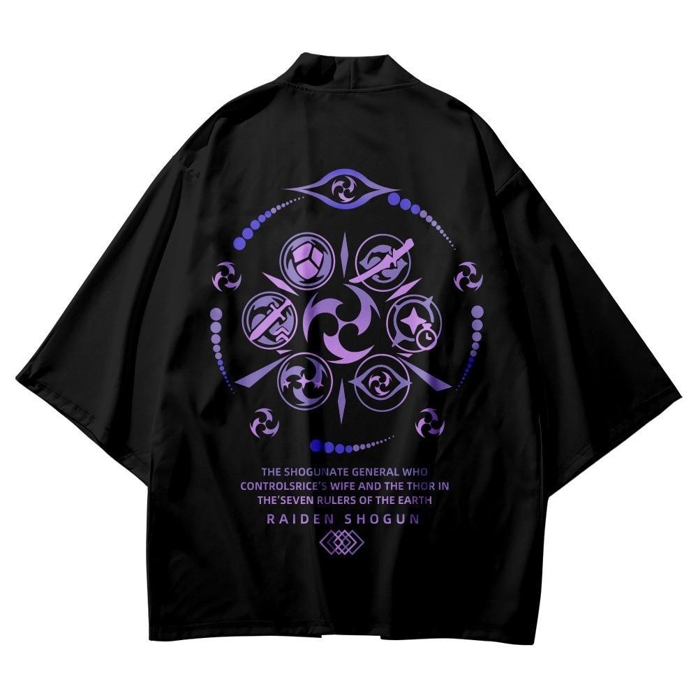 Hitam Haori 和服 Raiden Black Genshin Impact Robe 高品質層表 1 | 蝦皮購物