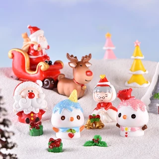 新款聖誕節擺件 冰淇淋雪人 聖誕老人 微景觀擺件 園藝裝飾 聖誕樹雪景擺件 樹脂擺件
