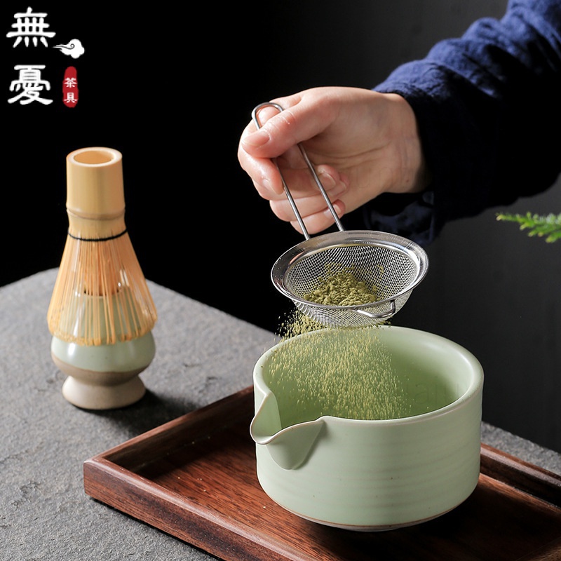 日式抹茶茶具套裝抹茶刷抹茶碗茶筅立百本立茶勺茶巾抹茶篩子宋式點茶茶具🏆
