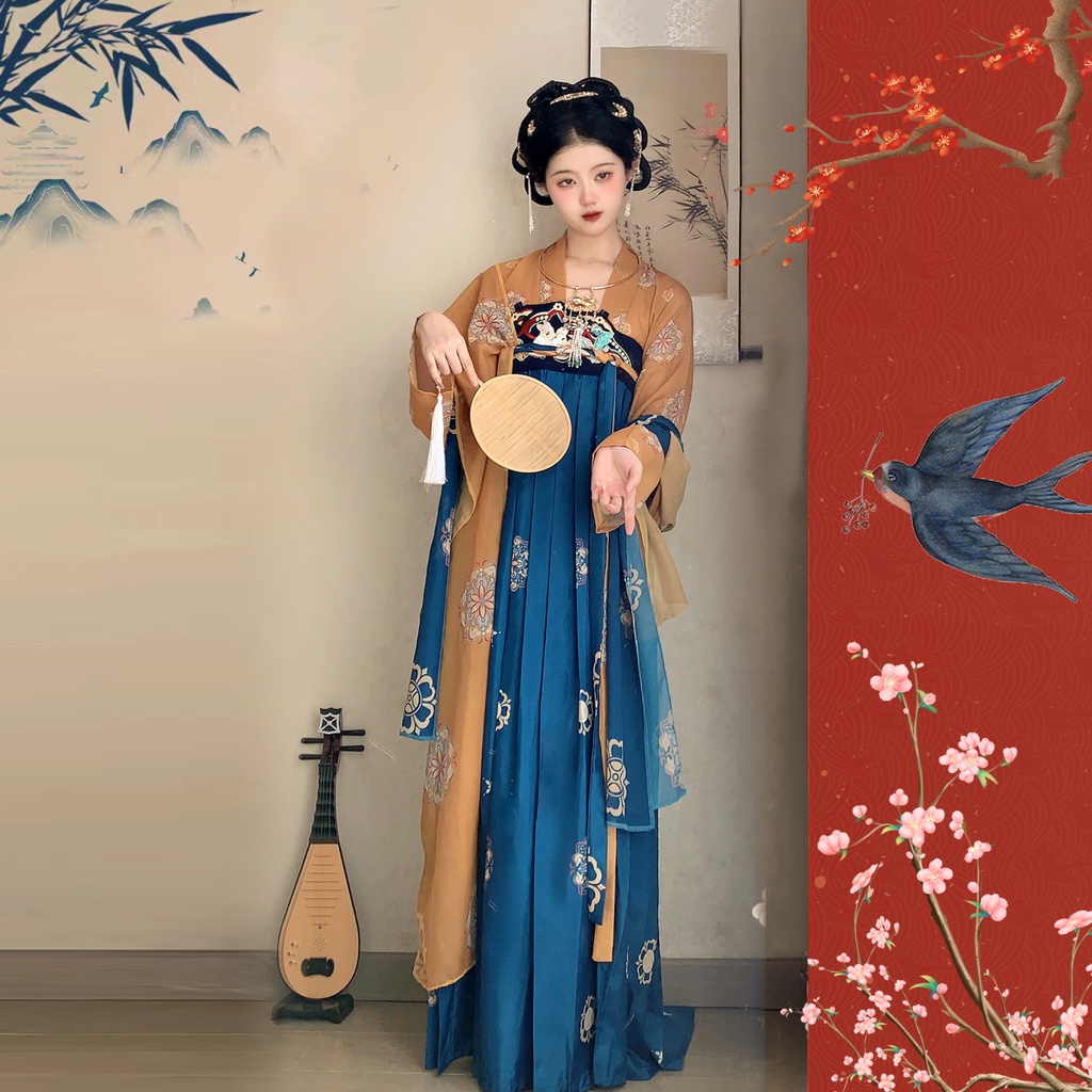 現貨【露華濃】原創正品漢服女春唐製齊胸襦裙國風春季白菜全套閨蜜款 | 蝦皮購物