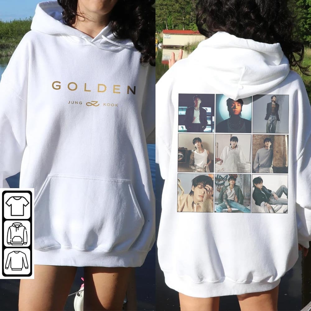 Kpop BANGTAN JUNGKOOK專輯GOLDEN Hoodie Vintage Fashion Plus Si