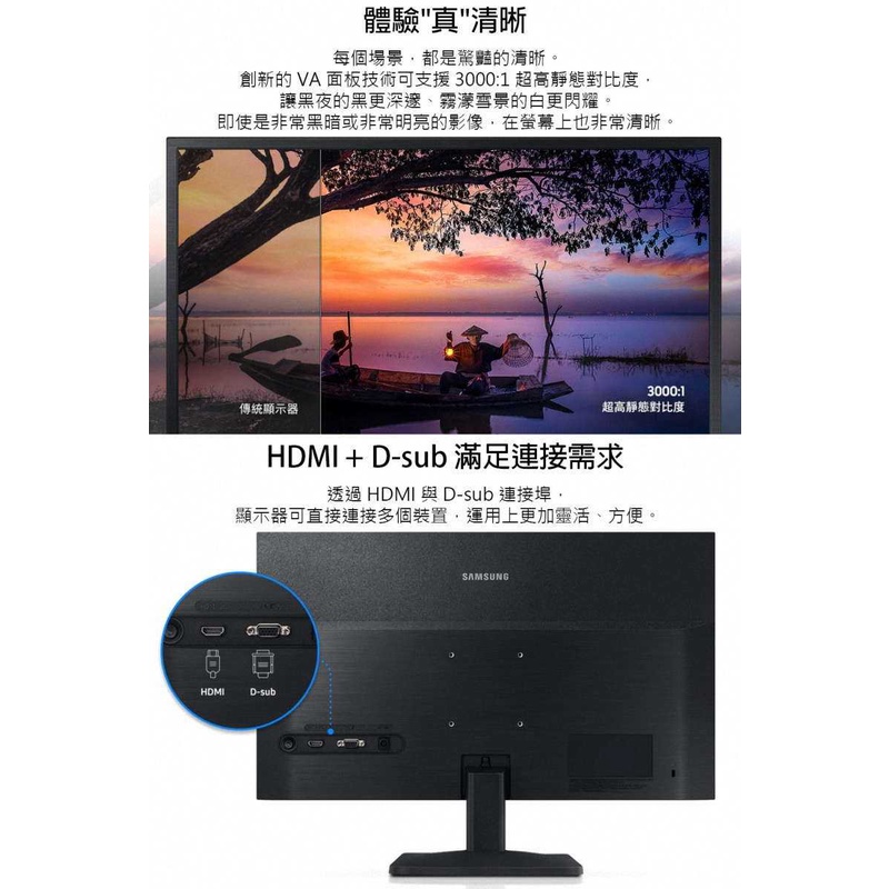 SAMSUNG 三星 S22A334NHC 22型 FHD VA護眼螢幕 福利品 現貨 廠商直送 | 蝦皮購物