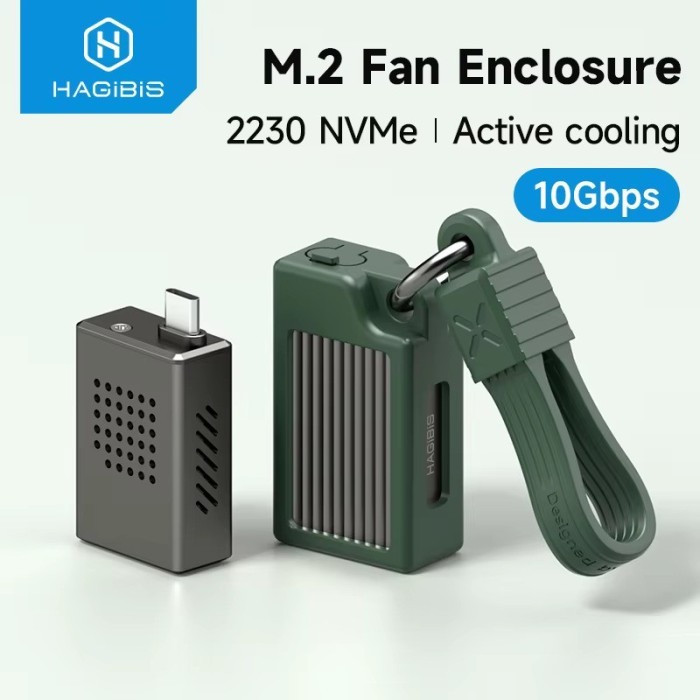 Hagibis MC16 2230 M.2 NVMe SSD 外殼帶冷卻風扇 USB 3.2 Gen 2 轉 NVMe | 蝦皮購物