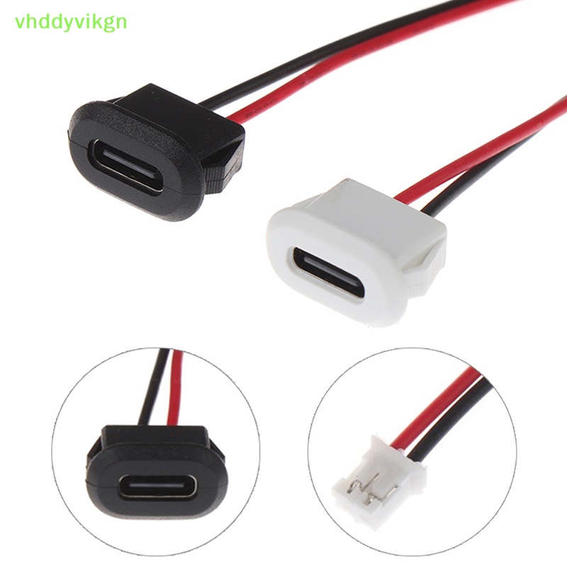 Vhdd 2Pin USB-C 型防水 USB 連接器直接壓縮母底座插座充電接口帶焊絲 TW | 蝦皮購物