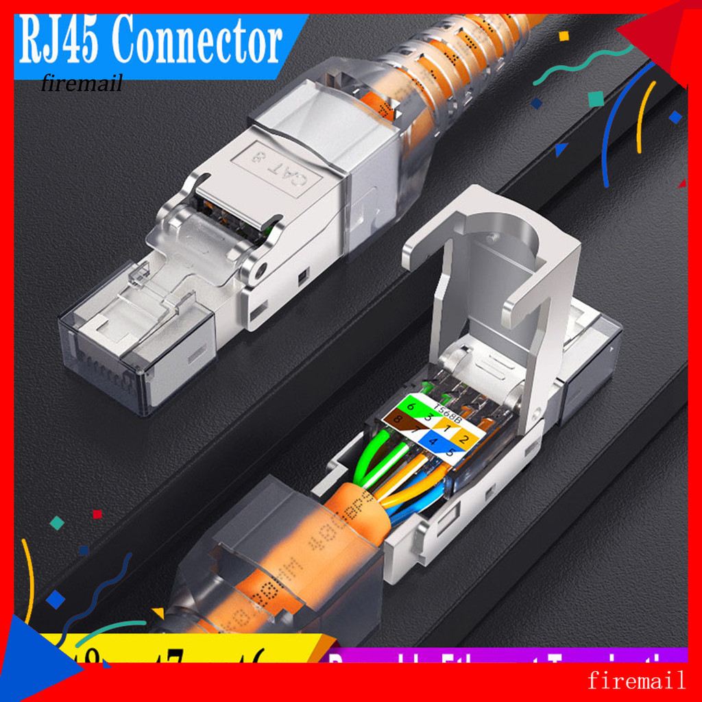 Firemail 1 套屏蔽水晶頭高速穩定傳輸電纜連接免工具 Cat 6A/7/8 千兆 RJ45 金屬模塊家用網絡水晶 | 蝦皮購物