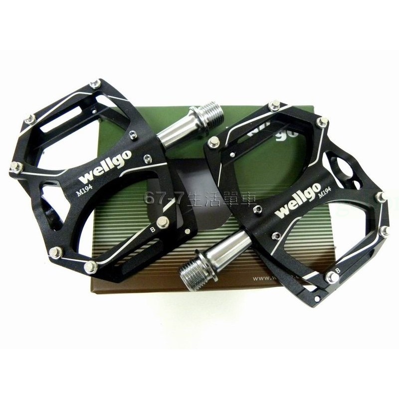 《67-7 生活單車》Wellgo M194 踏板 腳踏車踏板 鋁合金CNC輕量化薄型 公路車 登山車可用 (黑) | 蝦皮購物
