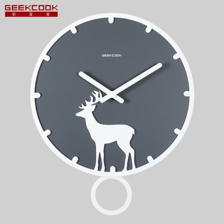 【RSQ】GeekCook簡約北歐ins掛鐘 :靈順之鹿 立體靜音時鐘 掛鐘 | 蝦皮購物