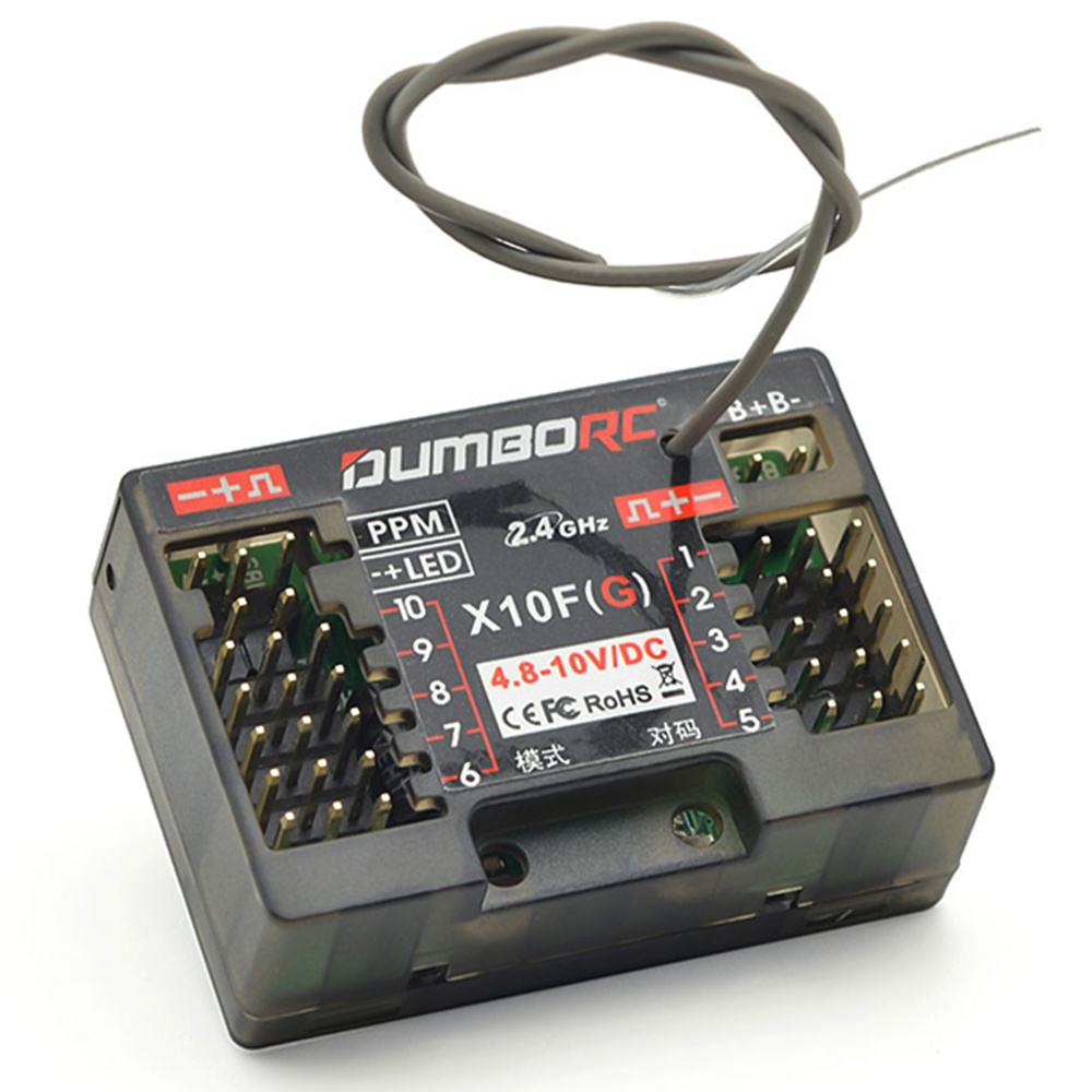 Ricevitore DumboRC X10F X10FG 10CH 2.4GHz Per Trasmettitore X10P-350 - Per Auto E Barca RC