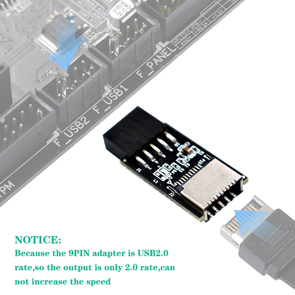 Jmt 新版本 USB 3.1 前面板插座 Key-A Type-E 轉 USB 2.0 9Pin 接頭公頭延長適配器, | 蝦皮購物