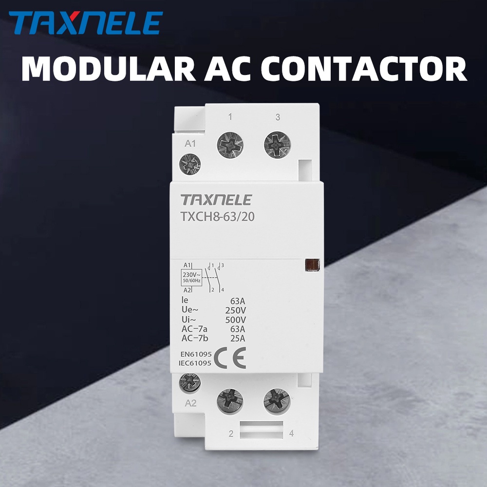 Contacteur modulaire sur rail AC 32A 63A 2P 220V/230V 50/60HZ, module