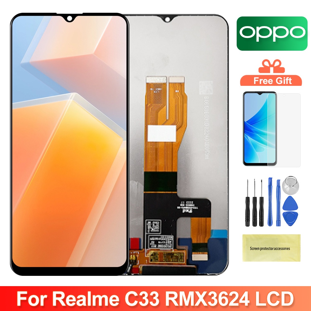 Realme C33 RMX3624/C33 2023 RMX3627 LCD 帶邊框顯示觸摸屏數字化儀組件更換部件 | 蝦皮購物