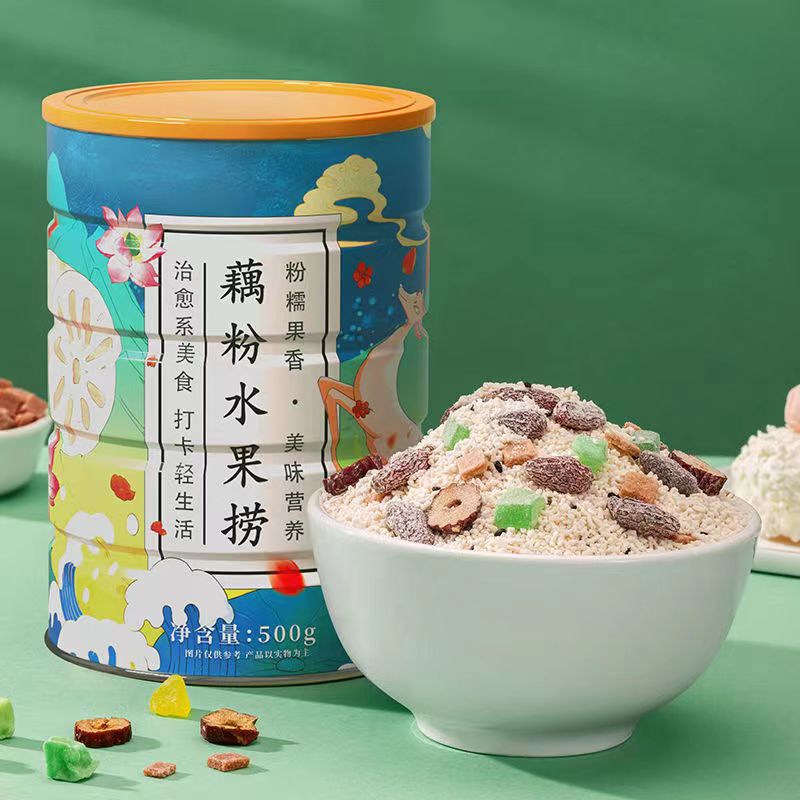 台灣現貨24H出貨】奇亞籽堅果藕粉羹藕粉水果撈西湖藕粉水果撈