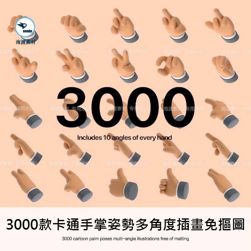 [設計元素] 可愛卡通手掌姿勢多角度多用途插畫icon圖標png免摳圖案設計素材 | 蝦皮購物
