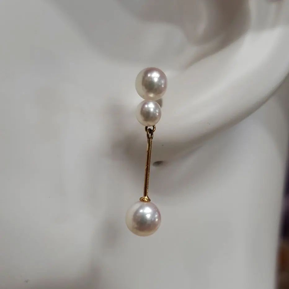 近全新Mikimoto 耳環珍珠Akoya 18k金日本直送二手| 蝦皮購物