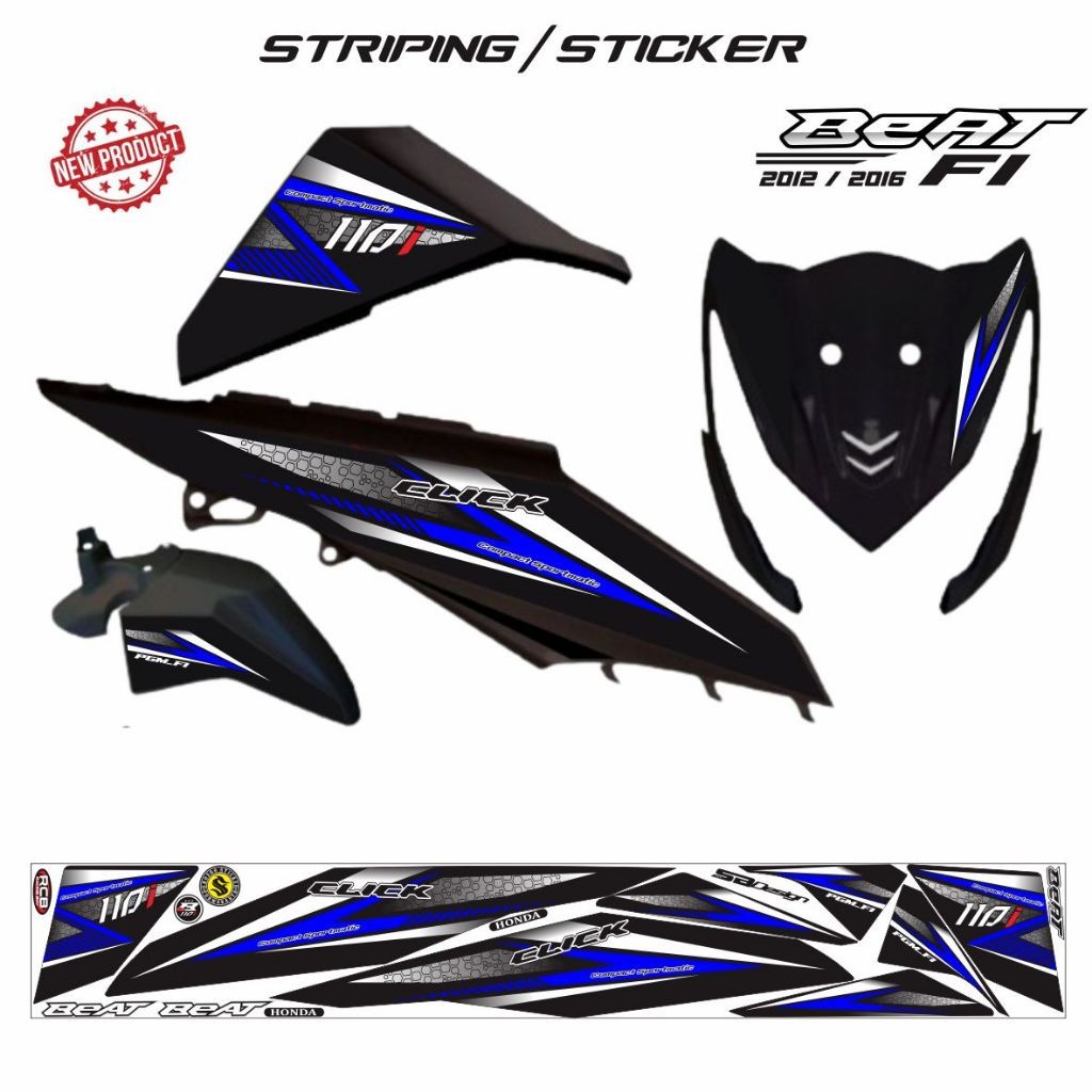 BEAT CLICK 貼紙變化條紋圖案 HONDA BEAT FI LIS CLICK 110 最酷的 CASER | 蝦皮購物