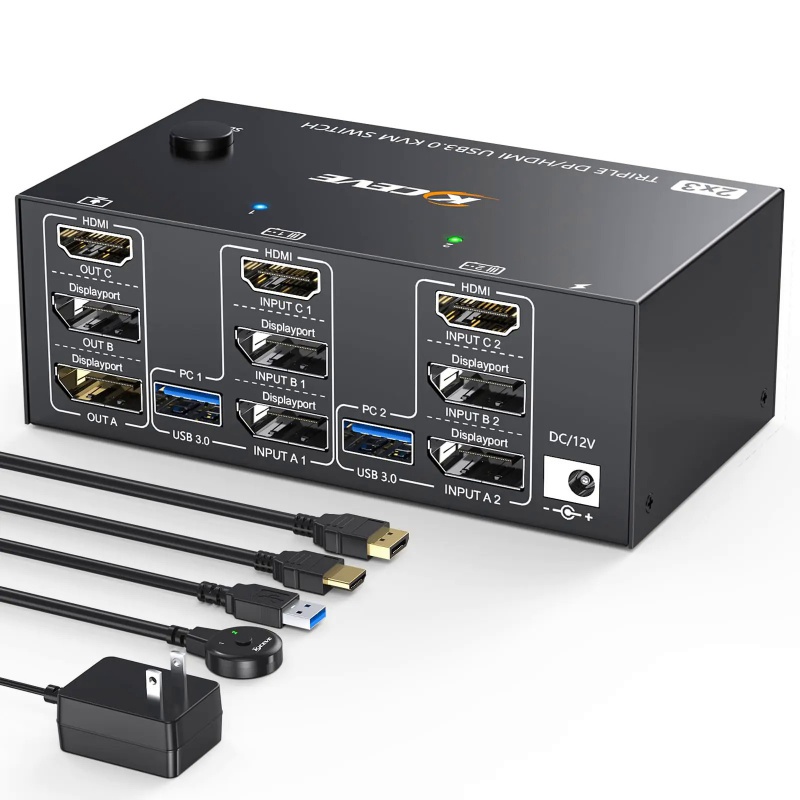 HDMI KVM切換器二進三出切換器/支持8K 30HZ/USB 3.0 KVM切換器| 蝦皮購物