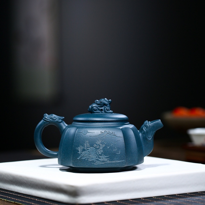宜興紫砂壺原礦天青泥四方龍尊功夫茶壺茶具微商一件代發| 蝦皮購物