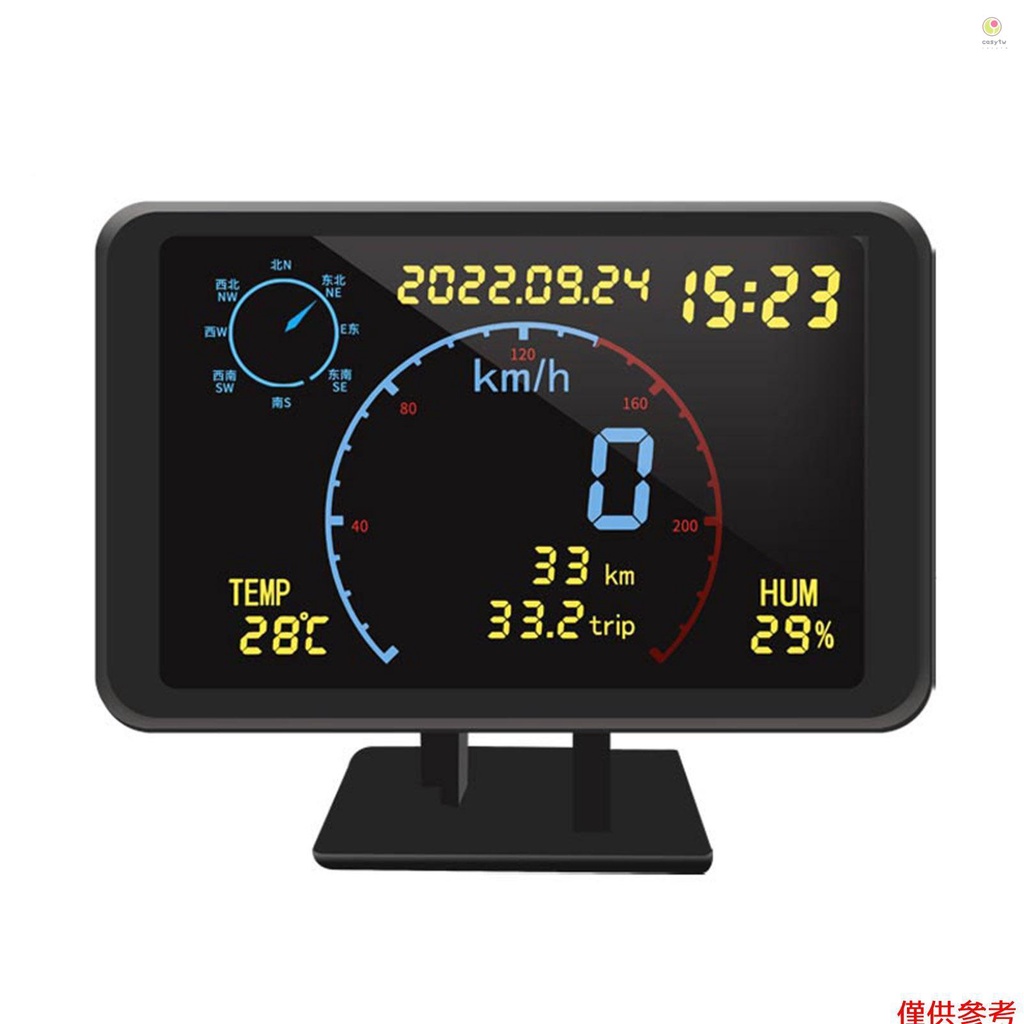 Casytw 數位 GPS 車速表里程表 4.7 吋液晶顯示器 HUD 顯示屏，附超速警報，適用於所有 5-24V 車輛 | 蝦皮購物
