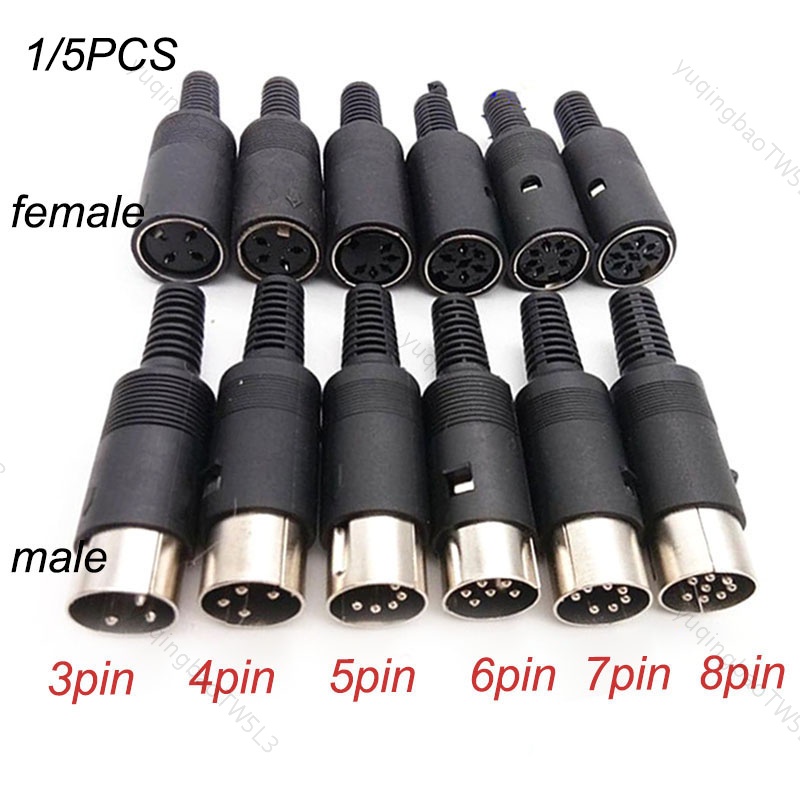 Din 3pin 4pin 5pin 5pin 6pin 7pin 8 Pin 公母插頭插座插孔焊接連接器帶塑料手柄 D | 蝦皮購物